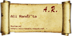 Ali Renáta névjegykártya